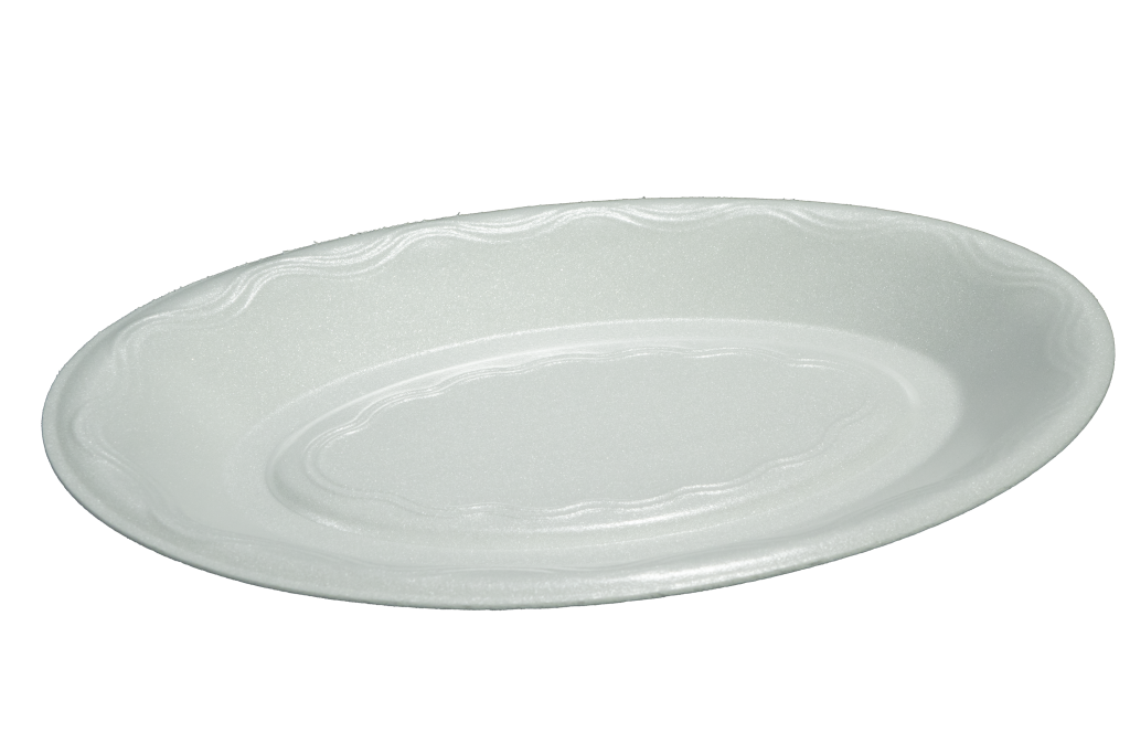 White Oval Polystyrene Plates 10 Pack Of 100 Dpa Packaging