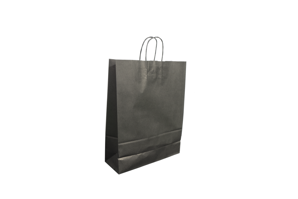 Medium Black Kraft Paper Bags With Twisted Handle 100/pack