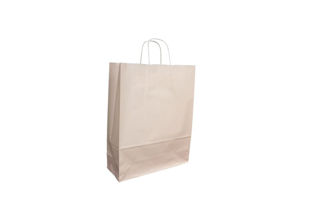 Medium Pink Kraft Paper Bags With Twisted Handle 100/pack